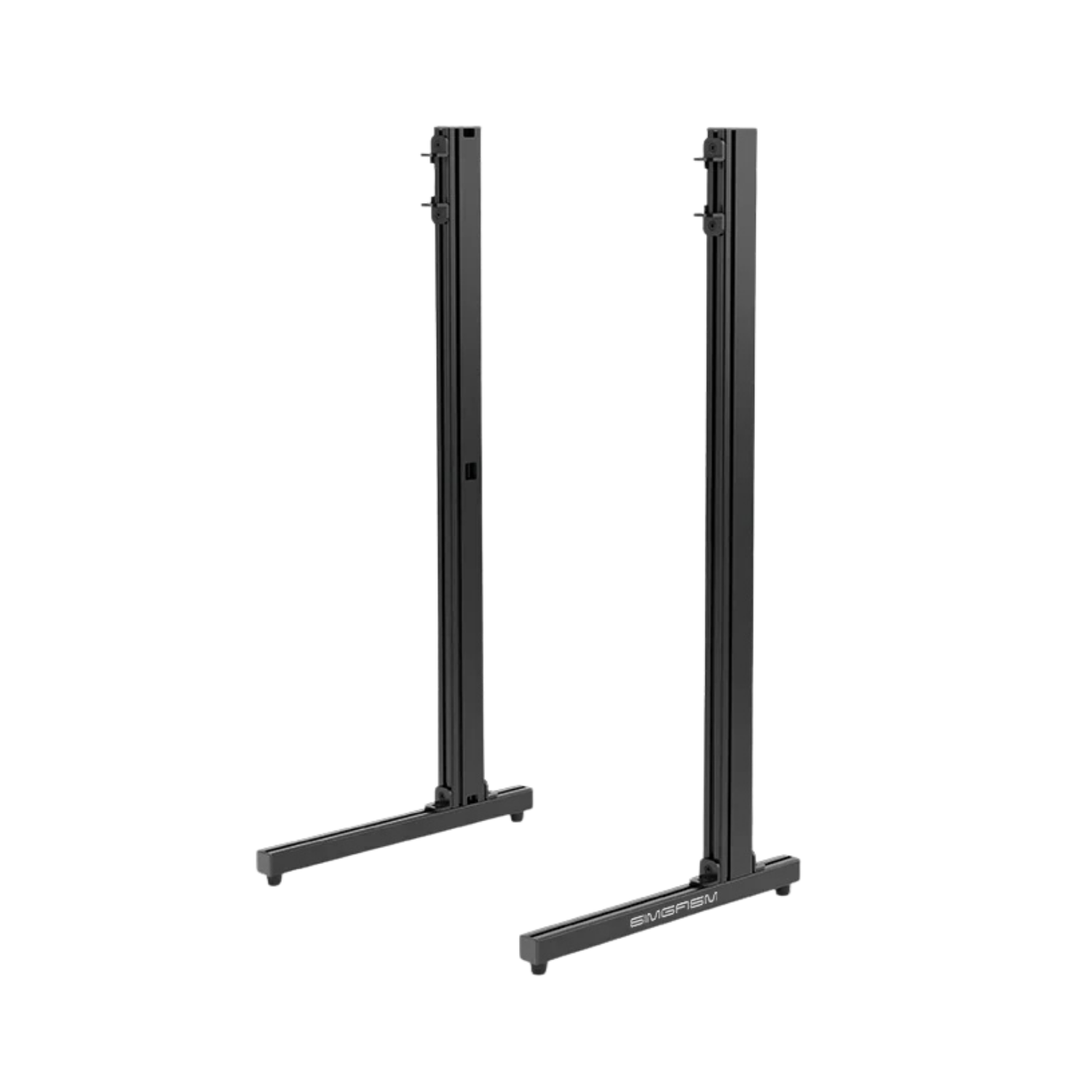 Black Simgasm Apex support legs widening the base of a freestanding monitor stand